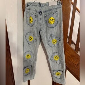 Boohoo Man Jeans w Smileyface Pattern